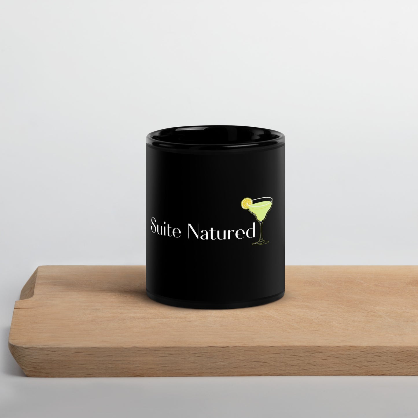 Suite Natured Logo Black Glossy Mug