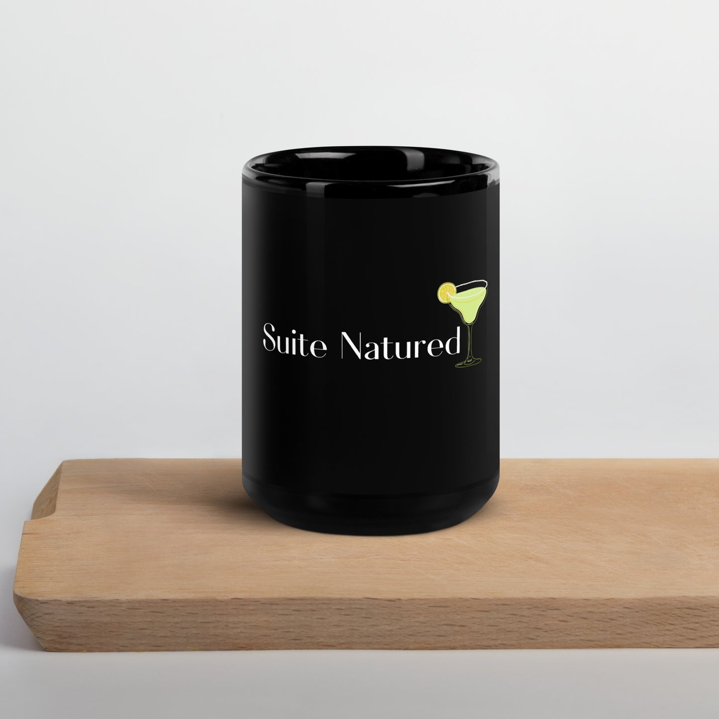 Suite Natured Logo Black Glossy Mug