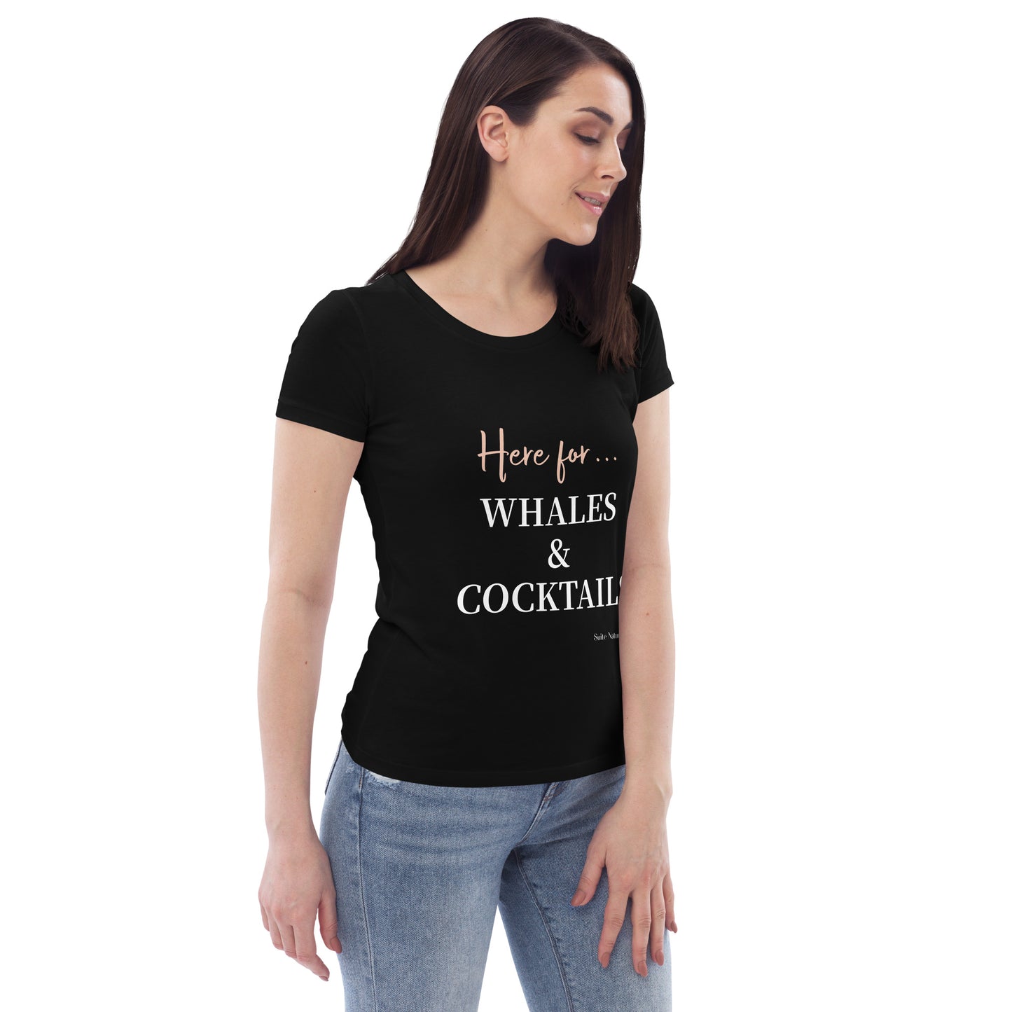 Alaska Collection - Here For The Whales - Women's Fitted Eco Tee